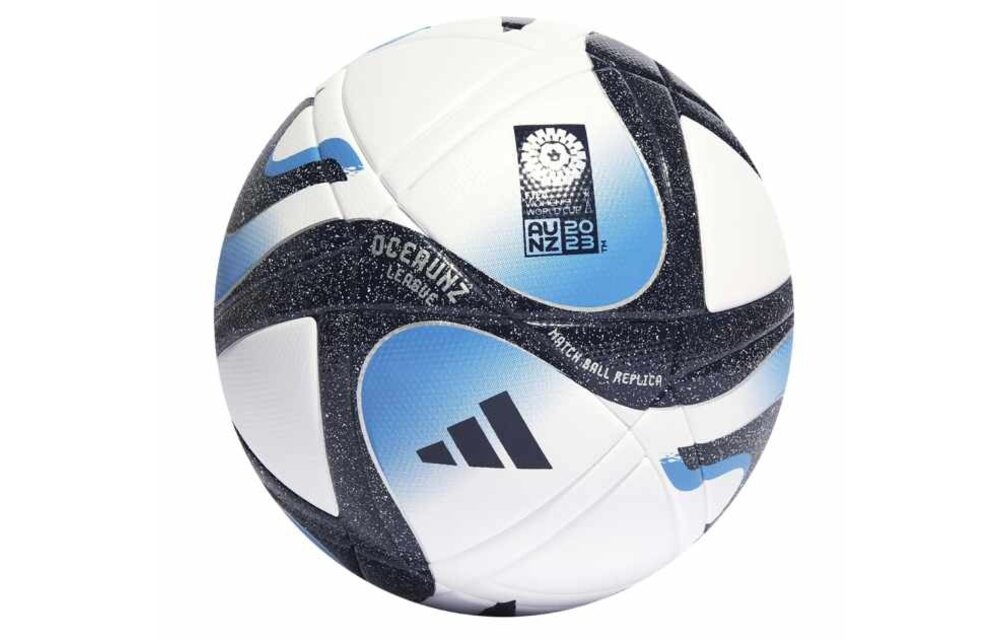 adidas Womens World Cup 2023 WWC Oceaunz FIFA Quality League Soccer Ball - White/Navy/Bright Blue