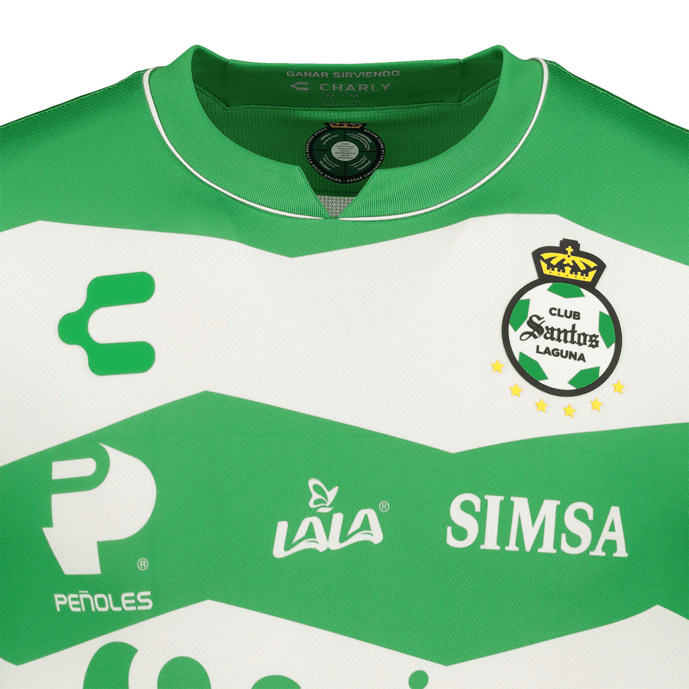Charly Santos Laguna 2023-24 Home Jersey - Green/White