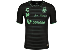 Charly Santos Laguna 2023-24 Away Jersey - Black/Green