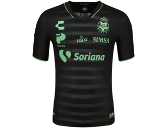 Charly Santos Laguna 2023-24 Away Jersey - Black/Green