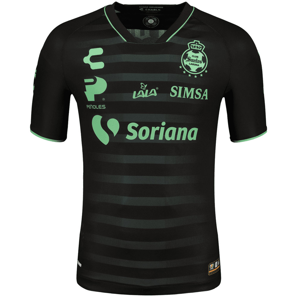 Charly Santos Laguna 2023-24 Away Jersey - Black/Green