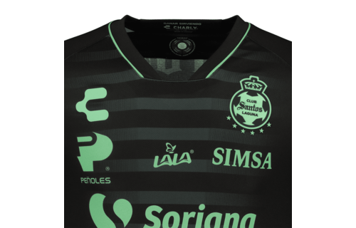 Charly Santos Laguna 2023-24 Away Jersey - Black/Green