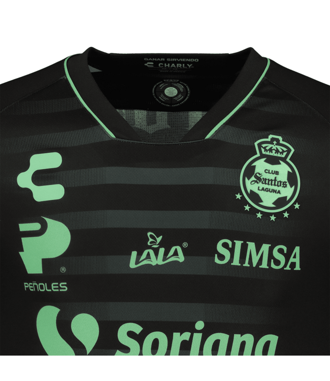 Charly Charly Santos Laguna 2023-24 Away Jersey - Black/Green