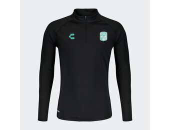 Charly Club Leon 2023-24 Training 1/4 Zip Pullover Top - Black/Green