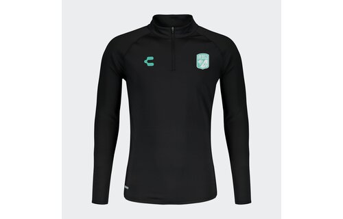 Charly Club Leon 2023-24 Training 1/4 Zip Pullover Top - Black/Green