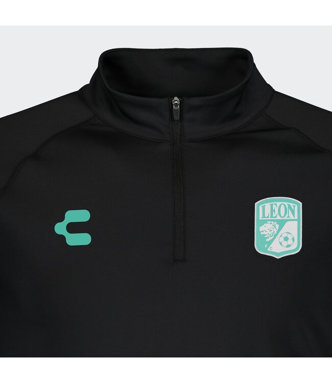 Charly Charly Club Leon 2023-24 Training 1/4 Zip Pullover Top - Black/Green