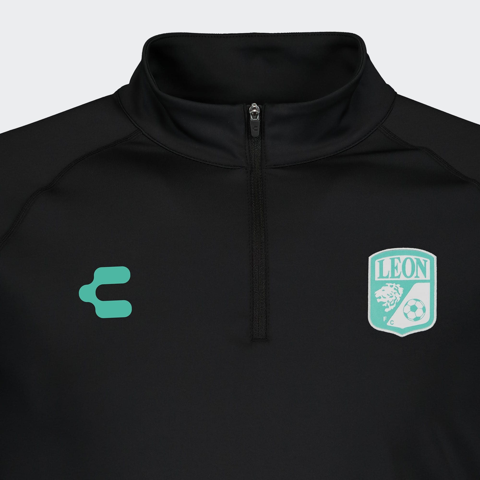 Charly Club Leon 2023-24 Training 1/4 Zip Pullover Top - Black/Green