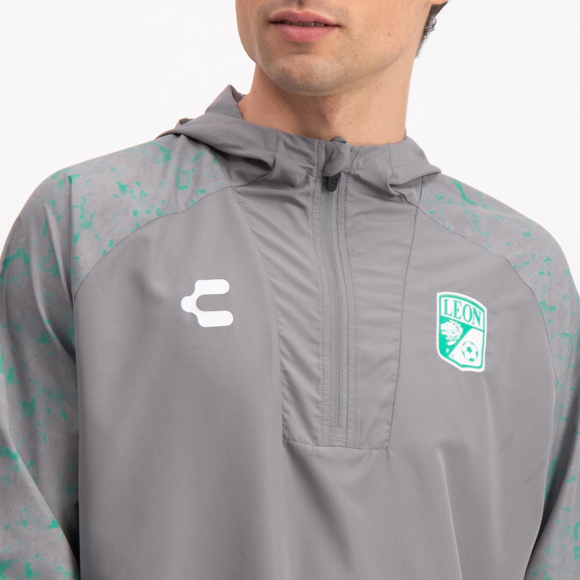 Charly Club Leon 2023-24 Training 1/4 Zip Windbreaker - Gray