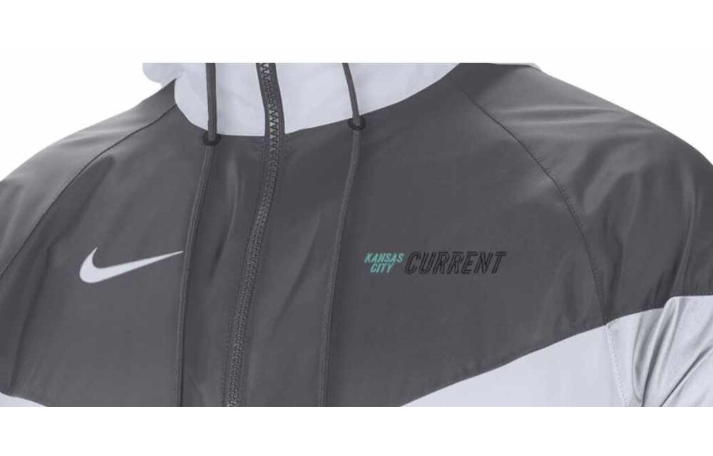 Nike NWSL Kansas City KC Current 2023 Windbreaker - White/Grey