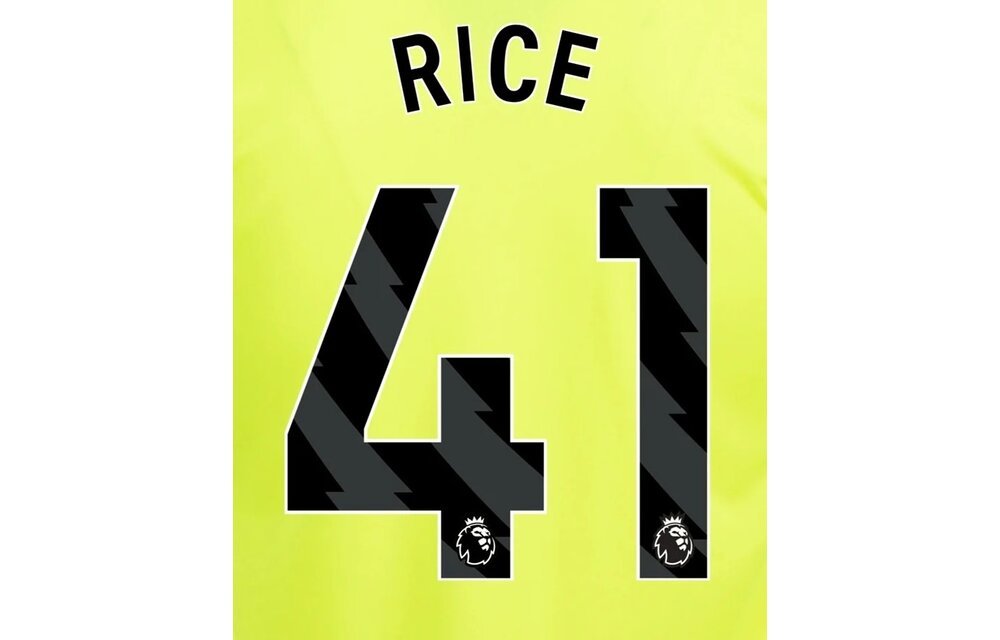 Rice # 41 Arsenal 23/24 Away Nameset - Black