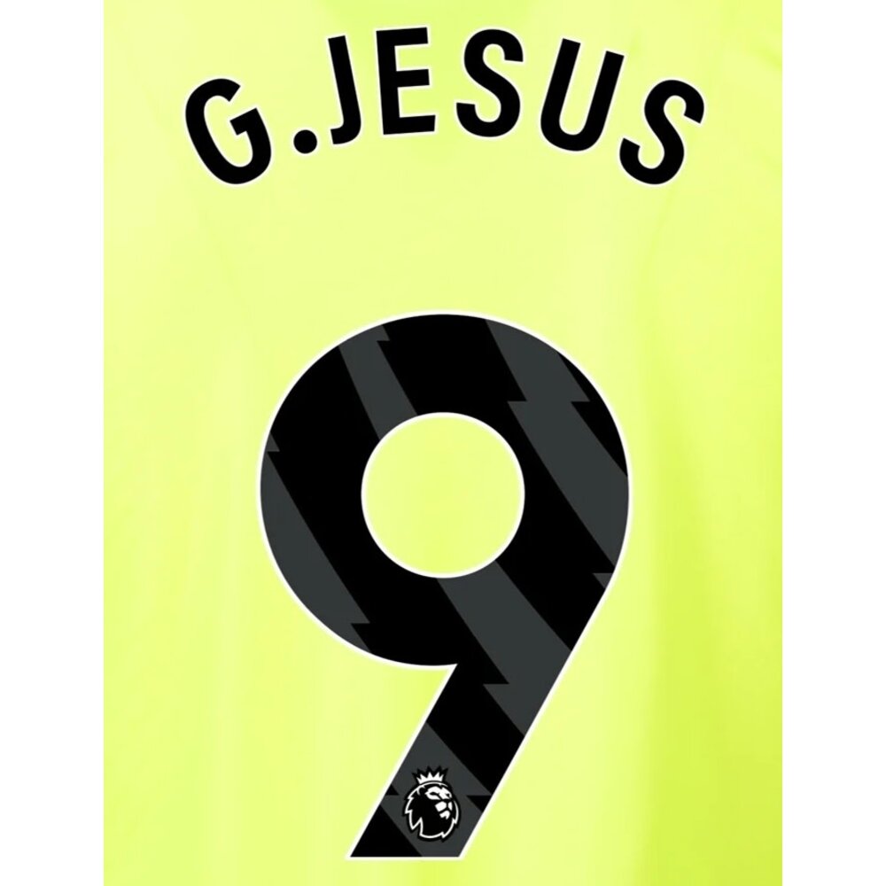 G. Jesus # 9 Arsenal 23/24 Away Nameset - Black - Soccerium
