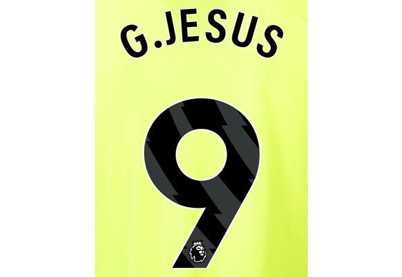 G. Jesus # 9 Arsenal 23/24 Away Nameset - Black