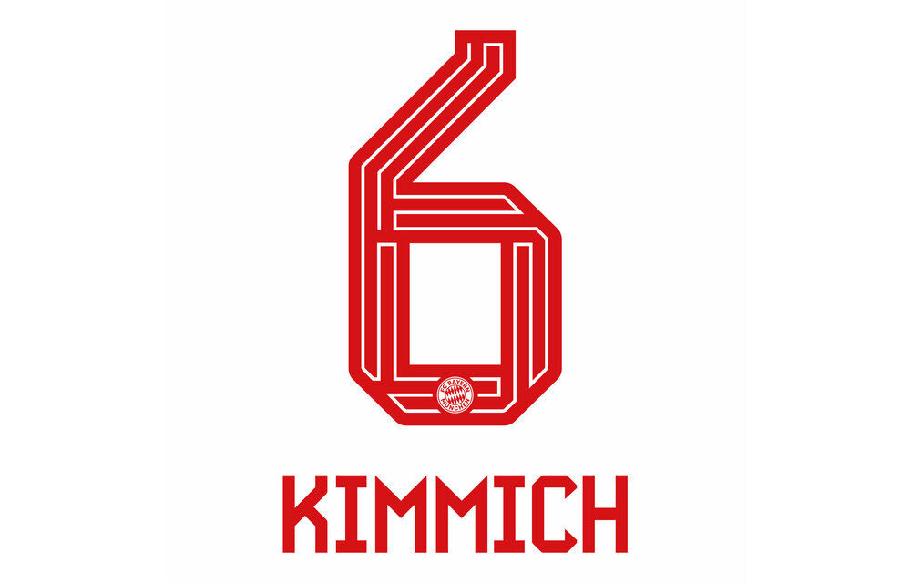 Kimmich # 6 Bayern Munich 23/24 Home Nameset / Red