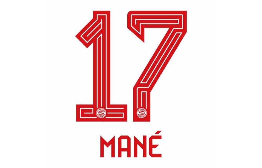 Mane # 17 Bayern Munich 23/24 Home Nameset / Red