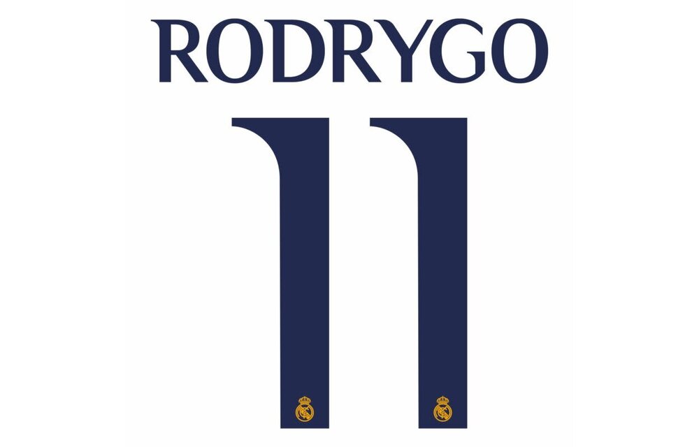 Rodrygo # 11 Real Madrid 23/24 Home Nameset
