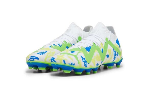 Puma Jr Future NJR Match FG/AG Instituto Pack- White/Racing Blue/Lemon Meringue/Parakeet Green
