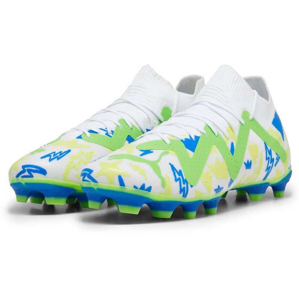 Puma Jr Future NJR Match FG/AG Instituto Pack- White/Racing Blue/Lemon Meringue/Parakeet Green