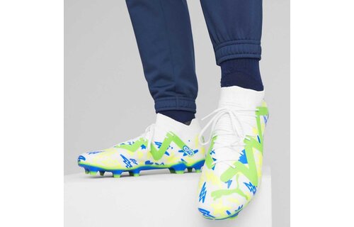 Puma Jr Future NJR Match FG/AG Instituto Pack- White/Racing Blue/Lemon Meringue/Parakeet Green