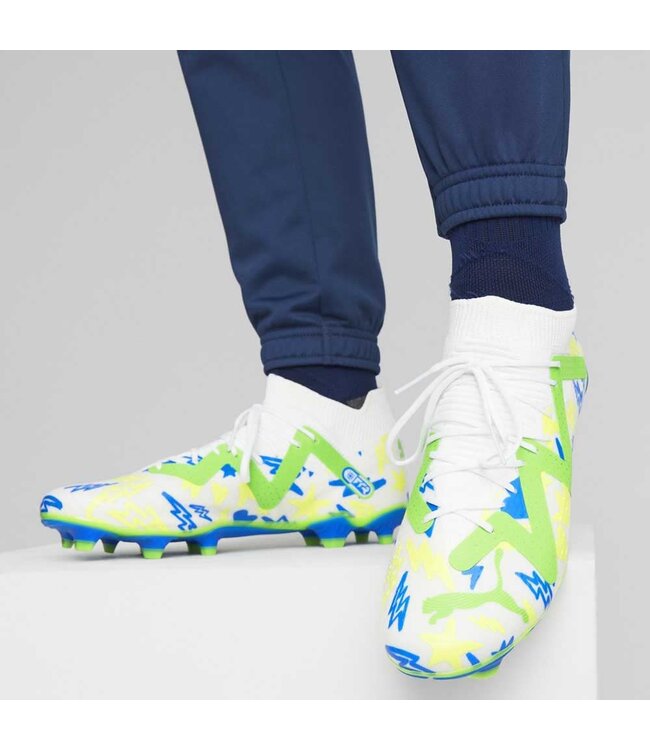 Puma Puma Jr Future NJR Match FG/AG Instituto Pack- White/Racing Blue/Lemon Meringue/Parakeet Green