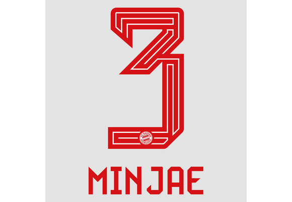 Min Jae # 3 Bayern Munich 23/24 Home Nameset / Red