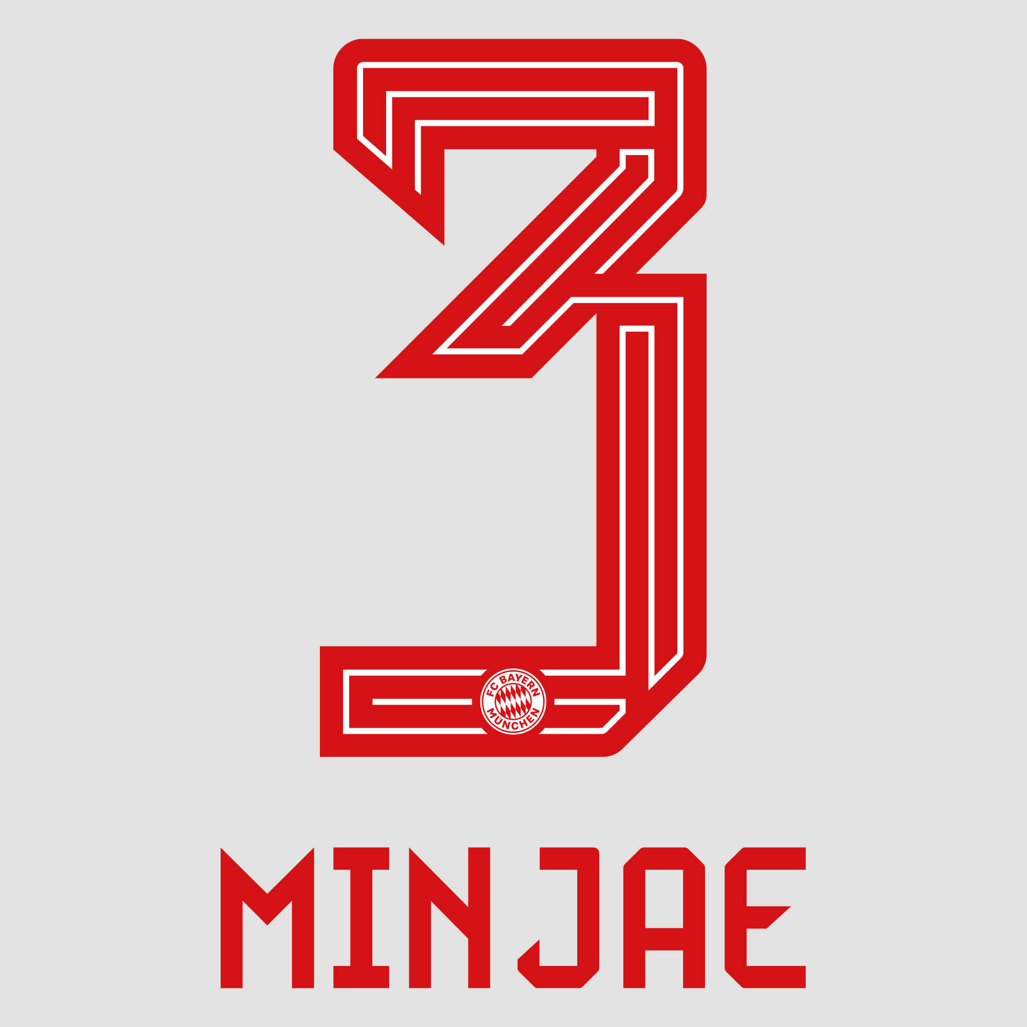 Min Jae # 3 Bayern Munich 23/24 Home Nameset / Red