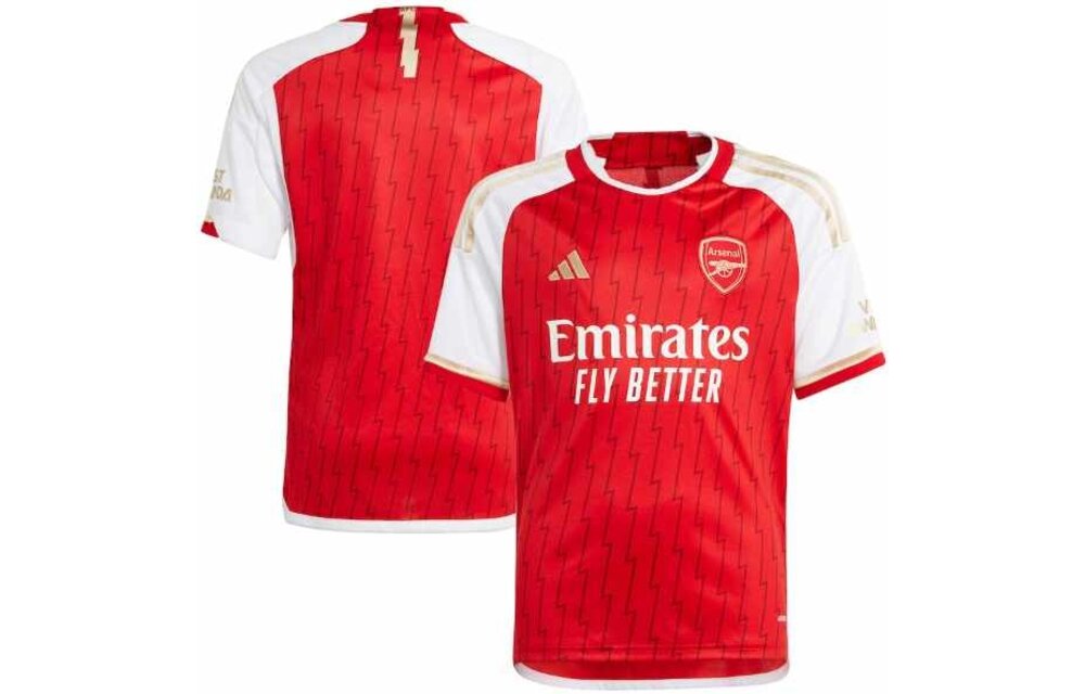 adidas Arsenal 2023 - 24 Youth Home Jersey - Better Scarlet/White/Gold