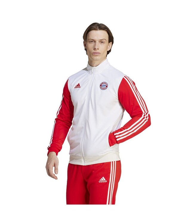 adidas adidas Bayern Munich 23 /24 DNA Full Zip Track Top- White/Red