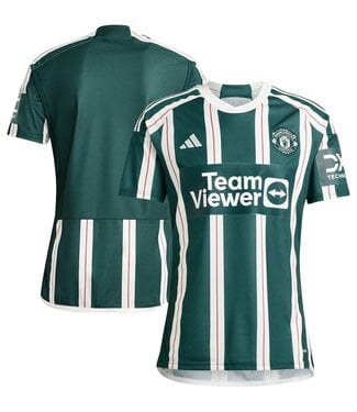 adidas adidas 2023-24 Manchester United Away Jersey - Green Night/White/Maroon