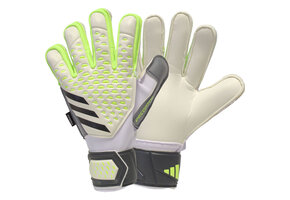 adidas Predator Match Fingersave Goalkeeper Gloves - White/Lucid Lemon/Black