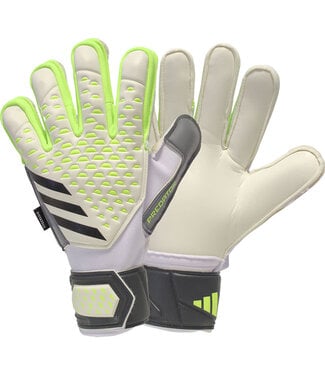 adidas adidas Predator Match Fingersave Goalkeeper Gloves - White/Lucid Lemon/Black