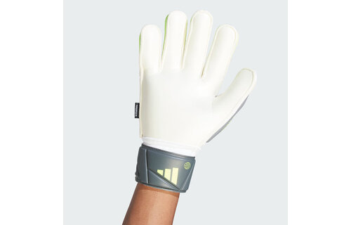 adidas Predator Match Fingersave Goalkeeper Gloves - White/Lucid Lemon/Black