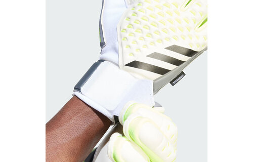 adidas Predator Match Fingersave Goalkeeper Gloves - White/Lucid Lemon/Black