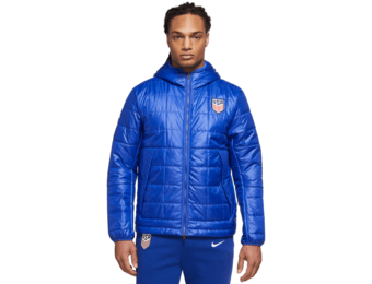Nike USA United States 2023 Fleece Lined Hooded Jacket - Bright Blue/Speed Red/White