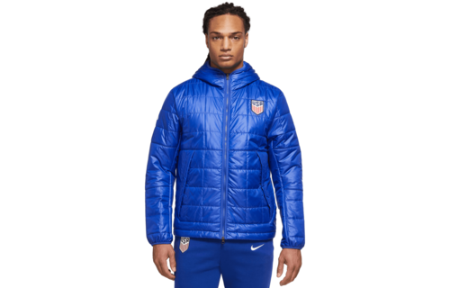 Nike USA United States 2023 Fleece Lined Hooded Jacket - Bright Blue/Speed Red/White