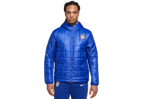 Nike USA United States 2023 Fleece Lined Hooded Jacket - Bright Blue/Speed Red/White