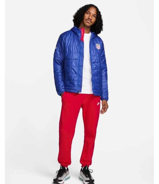 Nike Nike USA United States 2023 Fleece Lined Hooded Jacket - Bright Blue/Speed Red/White