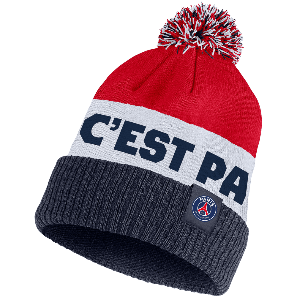 Nike PSG Paris Saint Germain 2023 - 2024 Striped Stadium PomPom Woolie Beanie