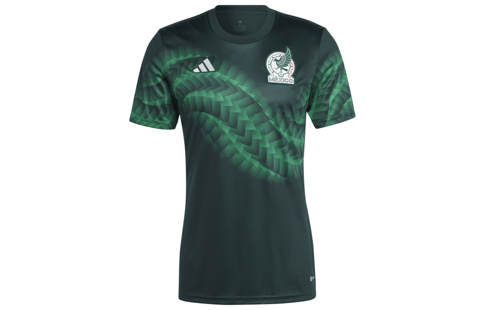 adidas Youth Mexico WC 2022 World Cup PreMatch Training Jersey - Dark Green/Vivid Green