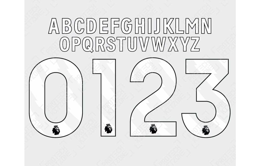 2023 / 2026 English Premier League Custom Nameset - WHITE