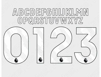 2023 / 2026 English Premier League Custom Nameset - WHITE