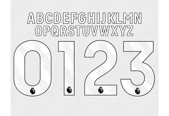 2023 / 2026 English Premier League Custom Nameset - WHITE