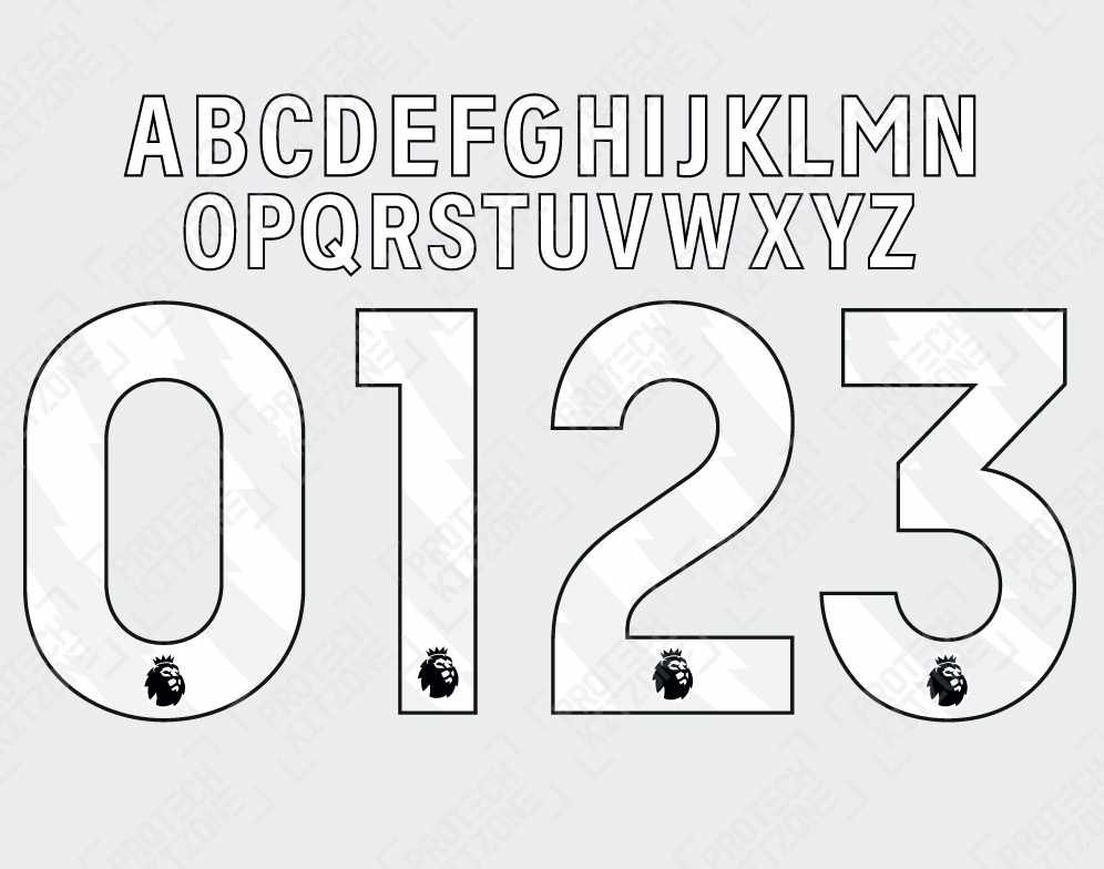 2023 / 2026 English Premier League Custom Nameset - WHITE
