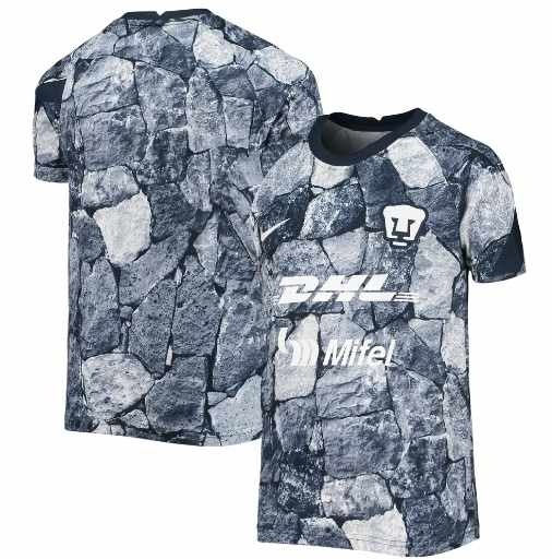 Nike Youth 2022 -2023 Pumas UNAM DriFit Prematch Training Jersey - Obsidian/White