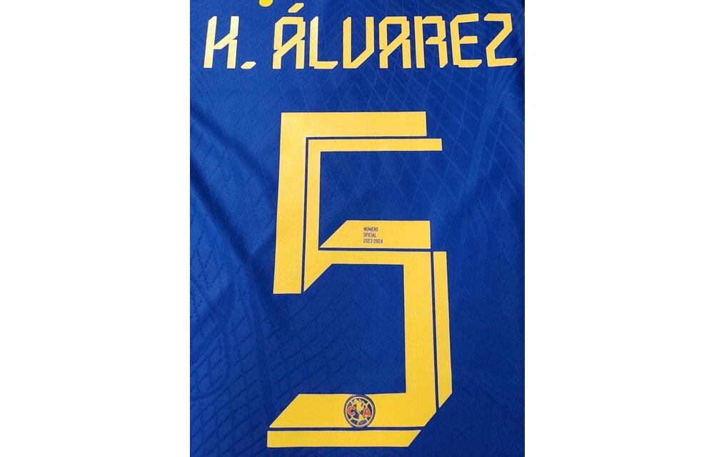 K. Alvarez # 5 Club America 23/24 Away Nameset