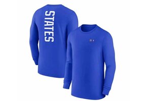 Nike USMNT United States USA Ignite 2022 LS Travel Shirt - Royal Blue