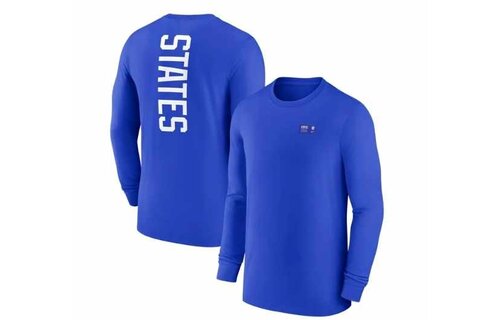 Nike USMNT United States USA Ignite 2022 LS Travel Shirt - Royal Blue