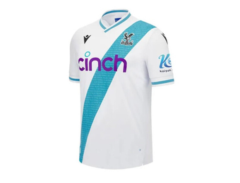 Macron Crystal Palace 2023 - 24 Authentic Away Jersey - White/Turquoise