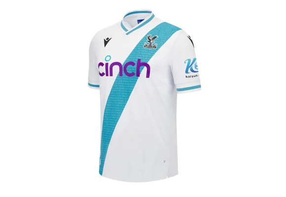 Macron Crystal Palace 2023 - 24 Authentic Away Jersey - White/Turquoise