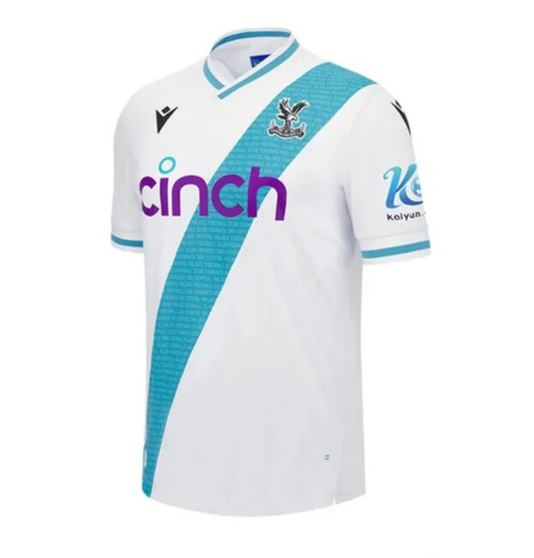 Macron Crystal Palace 2023 - 24 Authentic Away Jersey - White/Turquoise