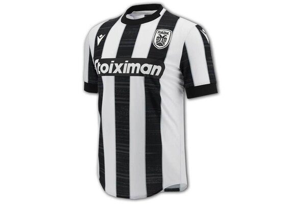 Macron PAOK FC 2023 - 24 Authentic Home Jersey - Black/White